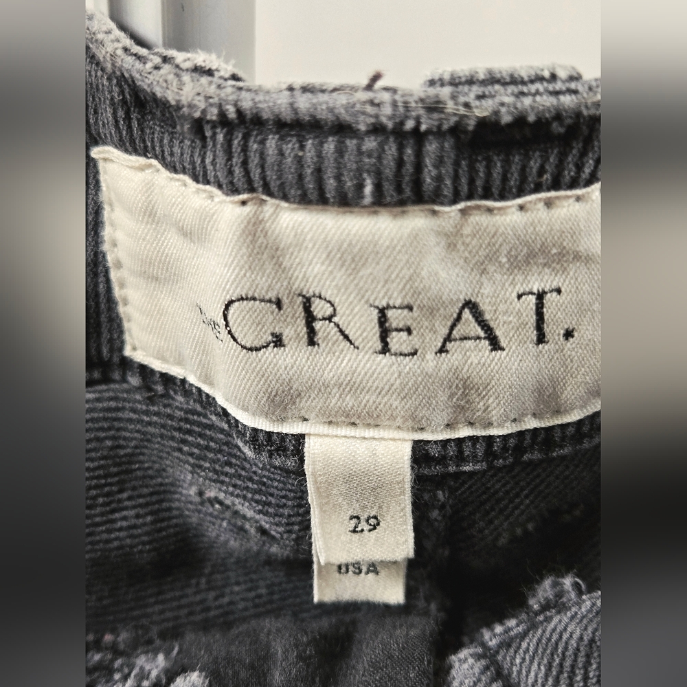 The Great. Gray Corduroy Elevated Basic Pants, Si… - image 4